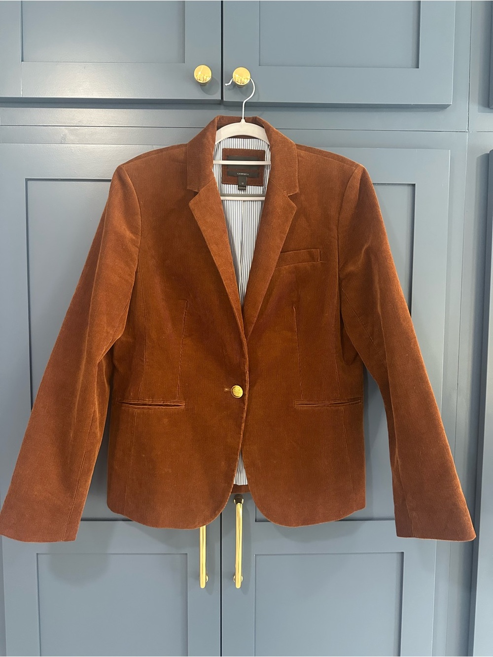 J CREW Campbell Rust Brown Corduroy Blazer Size 12 - Picture 3 of 6